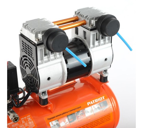 PATRIOT  WO 24-220 Компрессор [525301920] { безмасляный, 200 л/мин, 8 бар, 1250 Вт, 24 л, быстросъемный 1/4" }