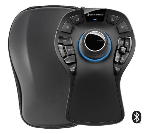 Мышь беспроводная/проводная 3DConnexion SpaceMouse Pro Wireless (3DX-700119) черный, радиоканал, Bluetooth, USB, кнопки - 15