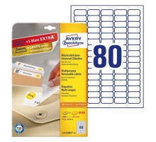 Этикетки Avery Zweckform L4732REV-25 35.6x16.9мм 80шт на листе/70г/м2/25л./белый матовое самоклей. универсальная