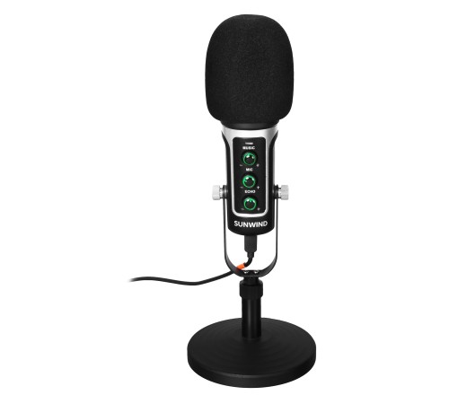 Микрофон проводной SunWind SW-SM500G 3м черный