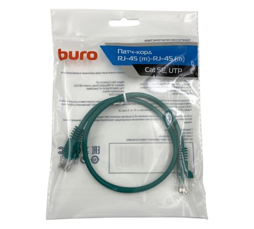 Патч-корд Buro UTP 4 пары cat5E CCA molded 0.5м зеленый RJ-45 (m)-RJ-45 (m) Патч-корд Buro UTP 4 пары cat5E CCA molded 0.5м зеленый RJ-45 (m)-RJ-45 (m)