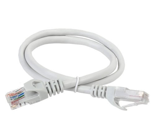 Патч-корд ITK PC01-C5EU-05M UTP вилка RJ-45-вилка RJ-45 кат.5е 0.5м серый ПВХ
