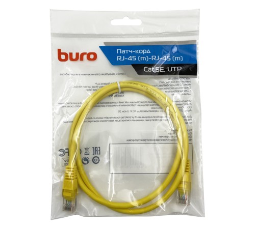 Патч-корд Buro UTP 4 пары cat5E CCA molded 1м желтый RJ-45 (m)-RJ-45 (m) Патч-корд Buro UTP 4 пары cat5E CCA molded 1м желтый RJ-45 (m)-RJ-45 (m)