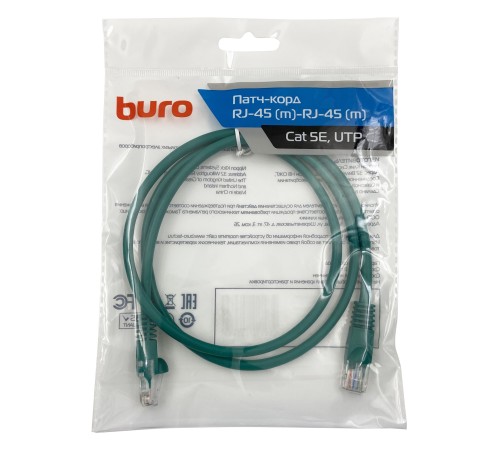 Патч-корд Buro UTP 4 пары cat5E CCA molded 1м зеленый RJ-45 (m)-RJ-45 (m) Патч-корд Buro UTP 4 пары cat5E CCA molded 1м зеленый RJ-45 (m)-RJ-45 (m)