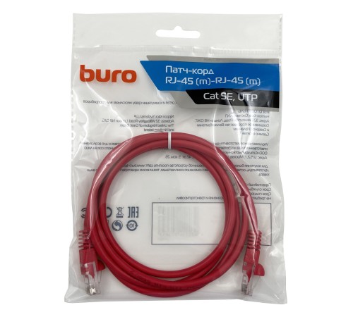 Патч-корд Buro UTP 4 пары cat5E CCA molded 1.5м красный RJ-45 (m)-RJ-45 (m) Патч-корд Buro UTP 4 пары cat5E CCA molded 1.5м красный RJ-45 (m)-RJ-45 (m)
