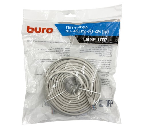 Патч-корд Buro UTP 4 пары cat5E CCA molded 25м серый RJ-45 (m)-RJ-45 (m) Патч-корд Buro UTP 4 пары cat5E CCA molded 25м серый RJ-45 (m)-RJ-45 (m)
