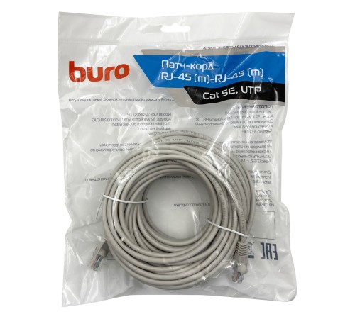 Патч-корд Buro UTP 4 пары cat5E CCA molded 20м серый RJ-45 (m)-RJ-45 (m) Патч-корд Buro UTP 4 пары cat5E CCA molded 20м серый RJ-45 (m)-RJ-45 (m)