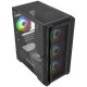 Корпус Powercase Alisio Micro X4B V2, Tempered Glass, 4х 120mm ARGB fans, ARGB HUB, чёрный, mATX  (CAMCXB-A4)