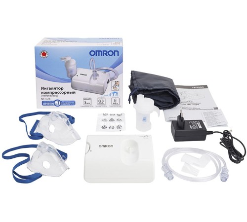 Ингалятор Omron NE-C24 (NE-C801S-RU) компрессорный стационарный белый Ингалятор Omron NE-C24 (NE-C801S-RU) компрессорный стационарный белый