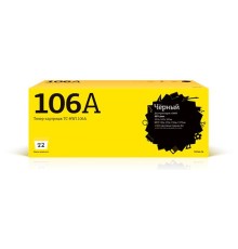 Картридж лазерный T2 W1106A TC-HW1106A W1106A черный (1000стр.) для HP 107a/107r/107w/MFP 135a/135r/135w/137fnw