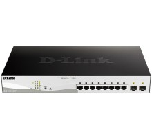 Коммутатор D-Link DGS-1210-10MP/FL 8G 2SFP 8PoE+ 130W управляемый