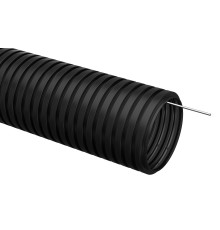Труба гофр. гибкая ПНД IEK CTG20-20-K02-050-1 внеш.D=20мм с протяжкой 50м чёрн. Цена за 1м.
