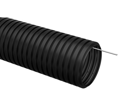 Труба гофр. гибкая ПНД IEK CTG20-20-K02-100-1 внеш.D=20мм с протяжкой 100м чёрн.