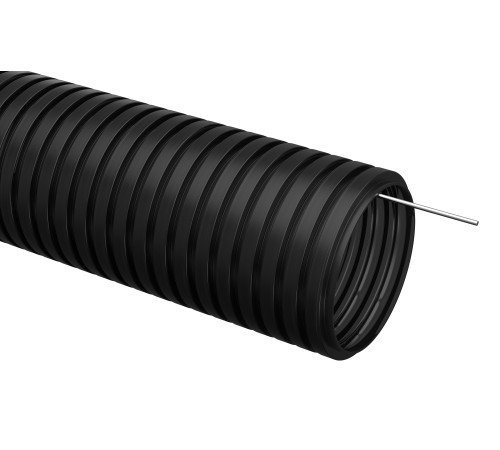 Труба гофр. гибкая ПНД IEK CTG20-32-K02-025-1 внеш.D=32мм с протяжкой 25м чёрн. Цена за 1м