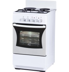 Плита Комбинированная Flama RK 2201 W белый (без крышки) реш.сталь никелированная