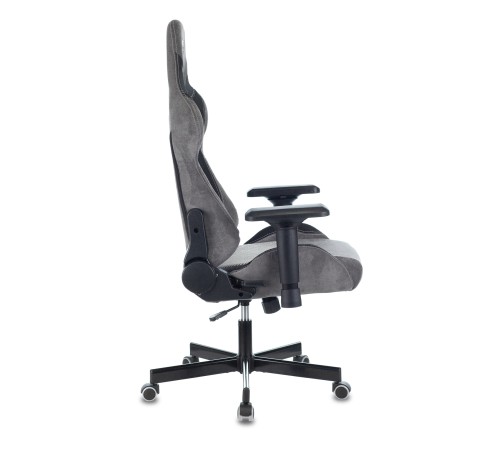 Кресло игровое Бюрократ VIKING 7 KNIGHT Fabric серый Loft ромбик текстиль/эко.кожа с подголов. крестовина металл