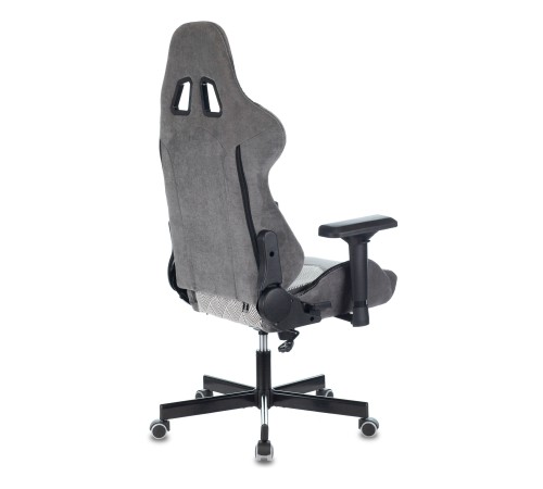 Кресло игровое Бюрократ VIKING 7 KNIGHT Fabric серый Loft ромбик текстиль/эко.кожа с подголов. крестовина металл