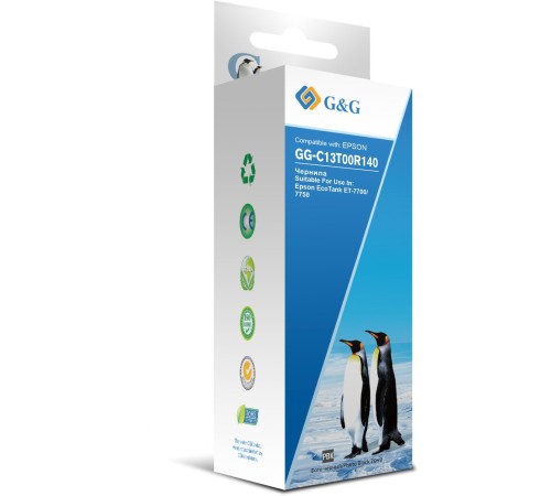 Чернила G&G GG-C13T00R140 черный 70мл для Epson EcoTank 7700/7750