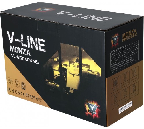 Блок питания Formula ATX 850W MONZA VL-850APB-85 80+ bronze (24+4+4pin) APFC 120mm fan 7xSATA RTL