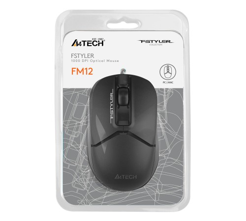 Мышь A4Tech Fstyler FM12S черный оптическая (1200dpi) silent USB (3but) Мышь A4Tech Fstyler FM12S черный оптическая (1200dpi) silent USB (3but)