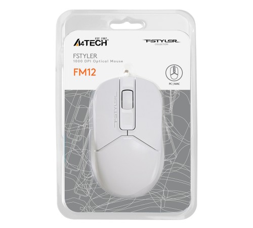 Мышь A4Tech Fstyler FM12S белый оптическая (1200dpi) silent USB (3but) Мышь A4Tech Fstyler FM12S белый оптическая (1200dpi) silent USB (3but)