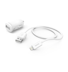 Комплект зар./устр. Hama H-183266 2.4A для Apple кабель Apple Lightning белый (00183266)