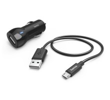 Комплект зар./устр. Hama H-183246 2.4A универсальное кабель microUSB черный (00183246)