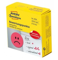 Этикетки Avery Zweckform 3859 250шт на листе диаметр 19мм/70г/м2/красный самоклей. универсальная (упак.:1рул)