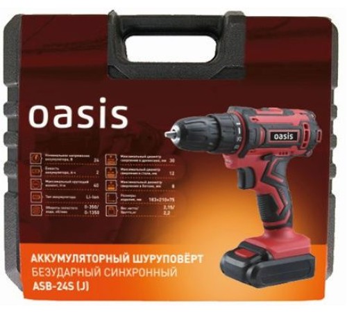Дрель-шуруповерт Oasis ASB-24S (J) аккум. патрон:быстрозажимной (кейс в комплекте) Дрель-шуруповерт Oasis ASB-24S (J) аккум. патрон:быстрозажимной (кейс в комплекте)