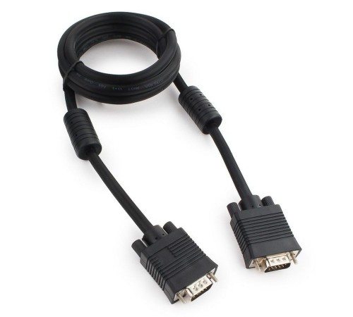 Кабель Cablexpert Кабель VGA Pro Cablexpert CC-PVGA-6 черный, 1.8м, 15M/15M, экран, феррит. кольца, пакет Кабель Cablexpert Кабель VGA Pro Cablexpert CC-PVGA-6 черный, 1.8м, 15M/15M, экран, феррит. кольца, пакет
