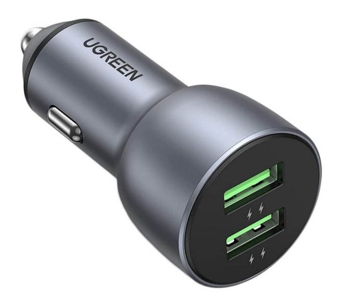 Автомобильное зарядное устройство UGREEN CD213 (10144) QC 3.0+QC 3.0 Dual USB-A 36W Fast Car Charger Цвет: темно-синий