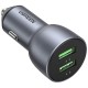 Автомобильное зарядное устройство UGREEN CD213 (10144) QC 3.0+QC 3.0 Dual USB-A 36W Fast Car Charger Цвет: темно-синий