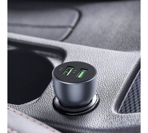 Автомобильное зарядное устройство UGREEN CD213 (10144) QC 3.0+QC 3.0 Dual USB-A 36W Fast Car Charger Цвет: темно-синий