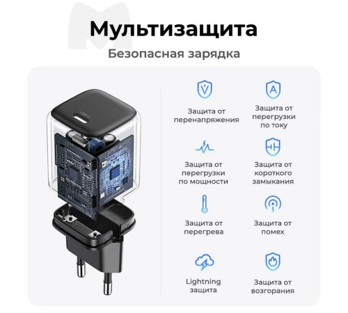 Сетевое зарядное устройство 20Вт UGREEN CD318 / USB-C Space Gray (90664)
