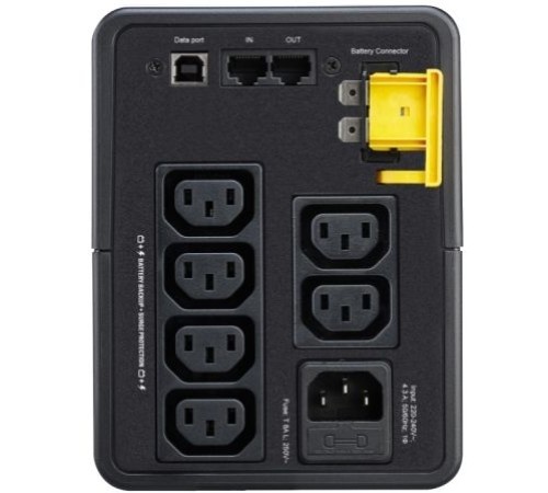 Источник бесперебойного питания Back-UPS 950 ВА, 520 Вт, линейно-интерактивный, автоматическое регулирование напряжения, 140-300 В, USB, (6) розеток IEC C13 батарейное резервирование, входное подключение кабелем  IEC C14 1,2 м, размеры (В x Ш x Г) 160 x 1