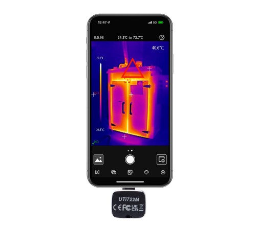 Тепловизор для смартфона UNI-T UTi722M , 256 * 192, -20C...450C, 25Гц, подключение к моб. устройствам USB-C, ручной фокус