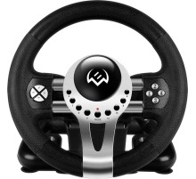 Руль Sven Sportline GC-W700 12кноп. (с педалями) черный/серебристый