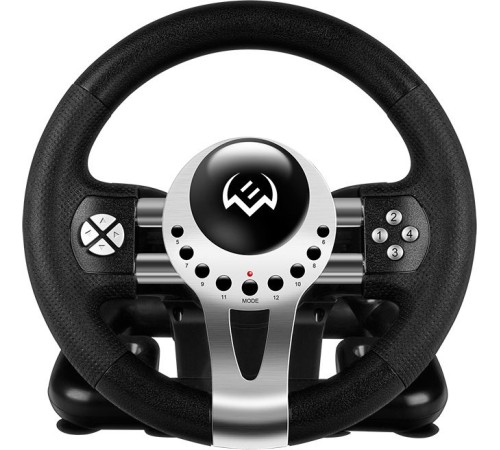 Руль Sven Sportline GC-W700 12кноп. (с педалями) черный/серебристый