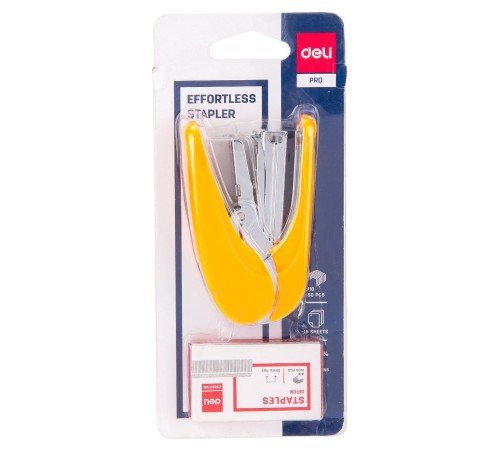 Комплект степлер+скобы Deli E0365 Essential N10 (10листов) снижение усилия ассорти 50скоб коробка Комплект степлер+скобы Deli E0365 Essential N10 (10листов) снижение усилия ассорти 50скоб коробка