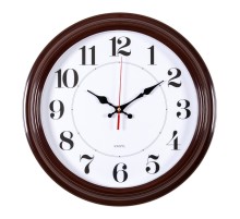 Часы настенные аналоговые Бюрократ WALLC-R85P D35см коричневый/белый