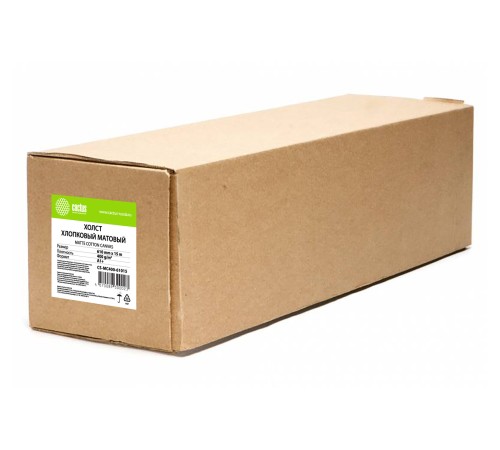 Холст Cactus CS-MC400-61015 24"(A1) 610мм-15.2м/400г/м2/белый хлопок для струйной печати втулка:50.8мм (2")