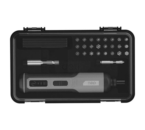 Отвертка аккумуляторная Deli Отвертка аккумуляторная Deli DC160 (4В, 2А*ч, 5Нм, 300об/мин, Type-C, набор бит 4 шт, картон)
