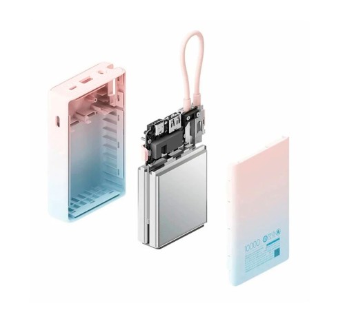 Внешний аккумулятор ZMI 10000mAh Powerbank with build-in Charging Cable color P17 Pink Внешний аккумулятор ZMI 10000mAh Powerbank with build-in Charging Cable color P17 Pink