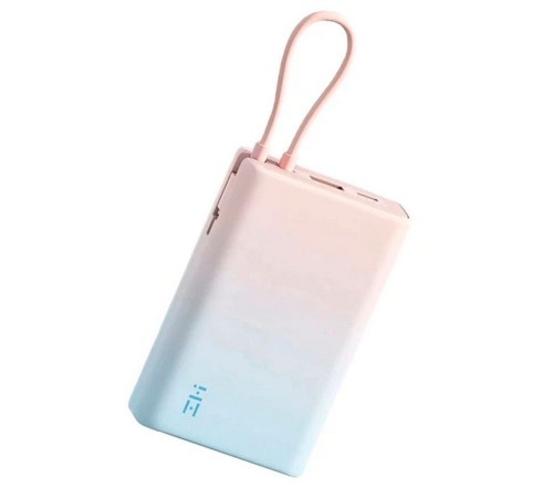 Внешний аккумулятор ZMI 10000mAh Powerbank with build-in Charging Cable color P17 Pink Внешний аккумулятор ZMI 10000mAh Powerbank with build-in Charging Cable color P17 Pink