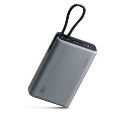 Внешний аккумулятор ZMI 10000mAh Powerbank with build-in Charging Cable P17 Gray Внешний аккумулятор ZMI 10000mAh Powerbank with build-in Charging Cable P17 Gray