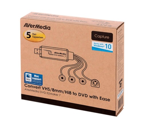 Устройство видеозахвата внешнее AVER Media DVD EZMaker 7, USB2.0 карта видеозахвата, (C039), RTL, {66} (674595) Устройство видеозахвата внешнее AVER Media DVD EZMaker 7, USB2.0 карта видеозахвата, (C039), RTL, {66} (674595)