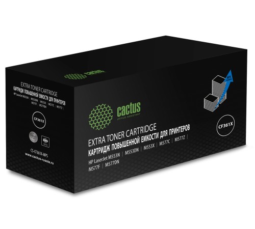 Картридж лазерный Cactus CS-CF361X-MPS CF361XX голубой (18000стр.) для HP CLJ M552dn/M553dn/M553N/M553x