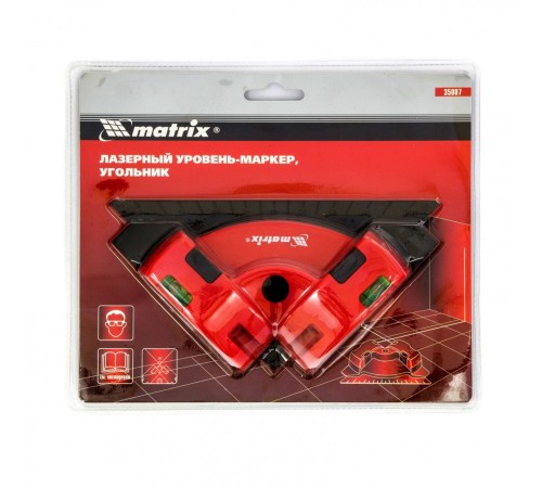 Уровень лазер. Matrix 35007 цв.луч. красный 2луч.