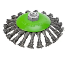 Щетка для УШМ, 125 мм, М14, Тарелка, крученая проволока 0,5 мм// Сибртех