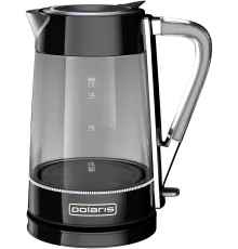 Чайник электрический Polaris PWK 1715 CGL 1.7л. 2200Вт черный корпус: стекло/металл